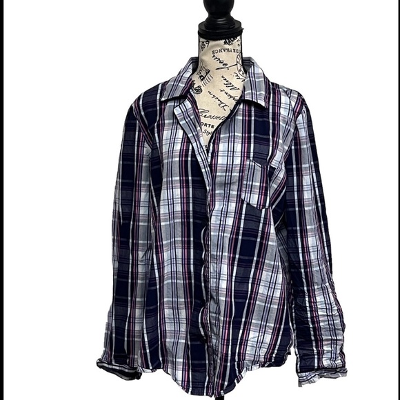 Victoria's Secret Tops - Victoria's Secret Women's L Plaid Fishermen angler Top Nautical Preppy Academia